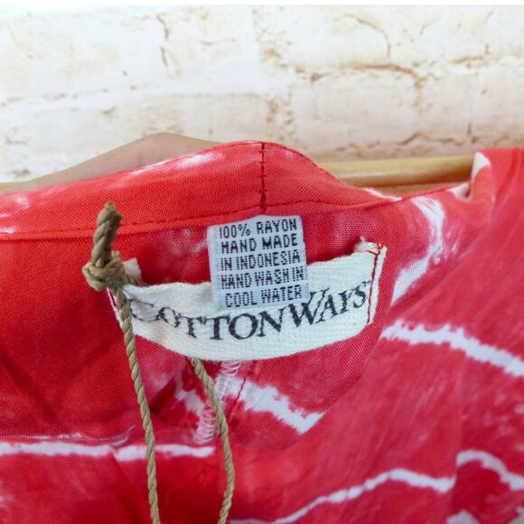 Cotton Ways Kaftan Caftan Womens One Size Red Tie Dye Rayon Dress NWT Boho Beach - Picture 6 of 14